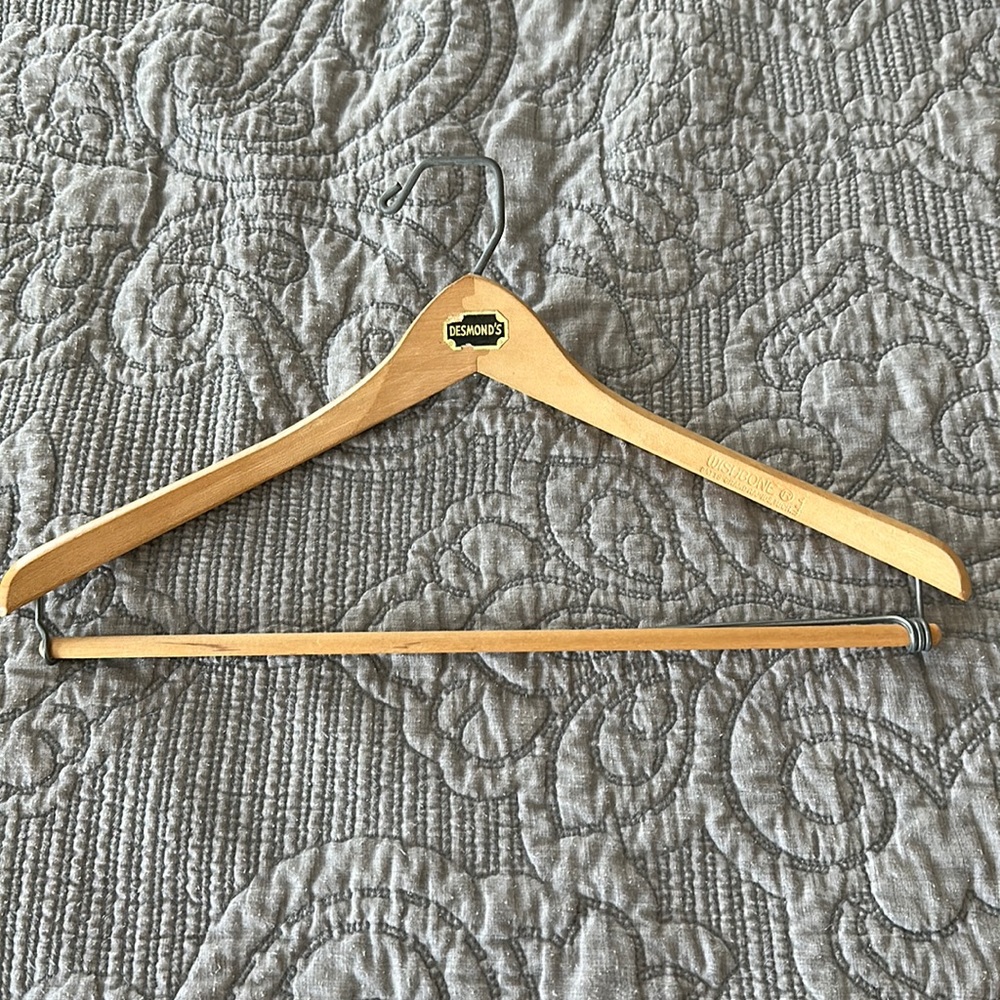 Vintage Desmond's Wood Hanger Vintage Wooden Clothing Hanger